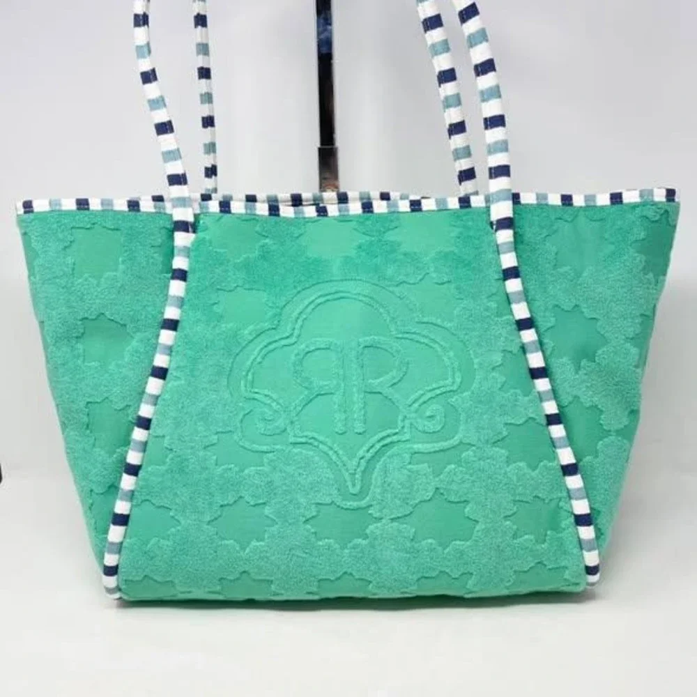 Roller Rabbit x Target Star Geo Large Terry Beach Tote Bag Teal Green